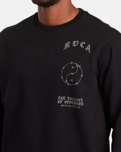 RVCA VA BARB CREW NECK SWEATSHIRT Black Hot