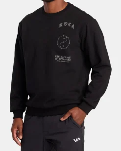 RVCA VA BARB CREW NECK SWEATSHIRT Black Hot