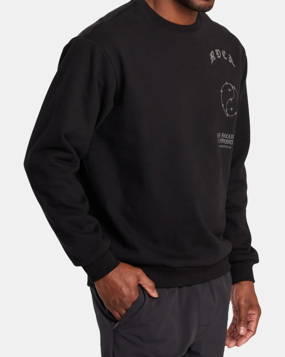 RVCA VA BARB CREW NECK SWEATSHIRT Black Hot