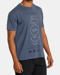 RVCA VA CIRCLE SPLITTER TEE Vintage Indigo Discount