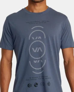 RVCA VA CIRCLE SPLITTER TEE Vintage Indigo Discount