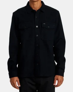 RVCA VA CPO LONG SLEEVE FLANNEL SHIRT Midnight New