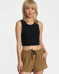 RVCA VA CUT OUT CROPPED TANK TOP Black Online