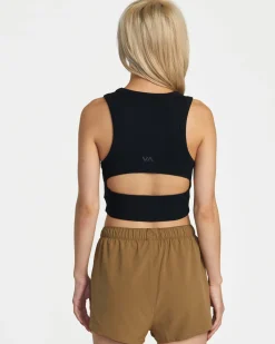 RVCA VA CUT OUT CROPPED TANK TOP Black Online