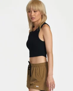 RVCA VA CUT OUT CROPPED TANK TOP Black Online