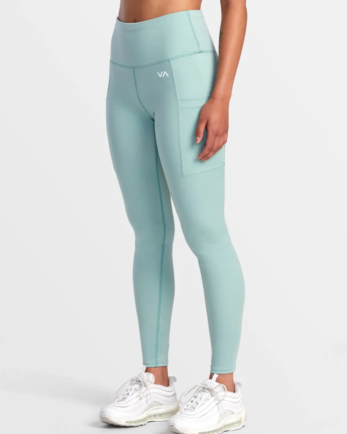 RVCA VA ESSENTIAL HIGH WAIST LEGGINGS Green Haze New