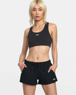 RVCA VA ESSENTIAL LOW-RISE YOGGER SPORT SHORTS Black Clearance