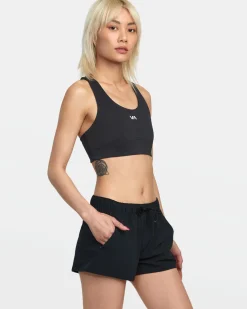 RVCA VA ESSENTIAL LOW-RISE YOGGER SPORT SHORTS Black Clearance