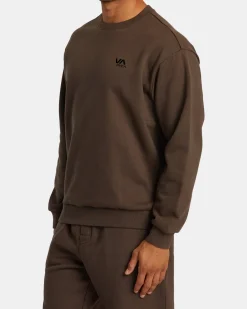 RVCA VA ESSENTIAL SWEATSHIRT Mocha Clearance
