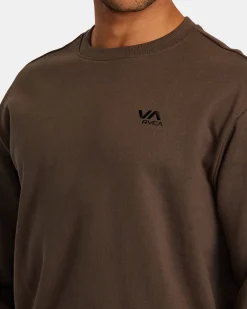 RVCA VA ESSENTIAL SWEATSHIRT Mocha Clearance