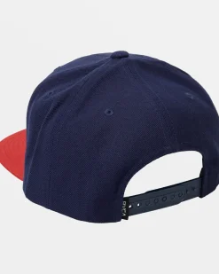 RVCA VA PATCH SNAPBACK HAT Navy / Red Discount