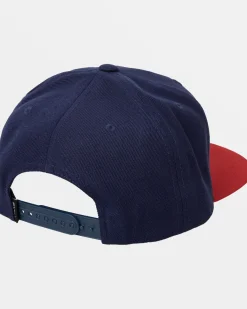 RVCA VA PATCH SNAPBACK HAT Navy / Red Discount