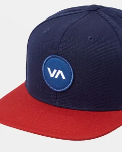 RVCA VA PATCH SNAPBACK HAT Navy / Red Discount