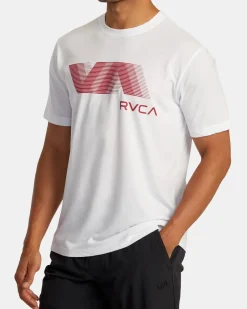 RVCA VA BLUR TEE White/Red Outlet