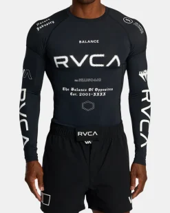 RVCA VA SPORT LONG SLEEVE RASHGUARD Black All Brand 2 Best