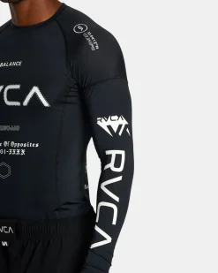 RVCA VA SPORT LONG SLEEVE RASHGUARD Black All Brand 2 Best