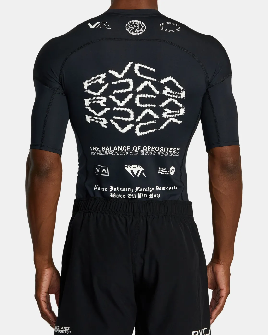 RVCA VA SPORT SHORT SLEEVE RASHGUARD Black All Brand 2 Discount