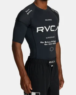 RVCA VA SPORT SHORT SLEEVE RASHGUARD Black All Brand 2 Discount