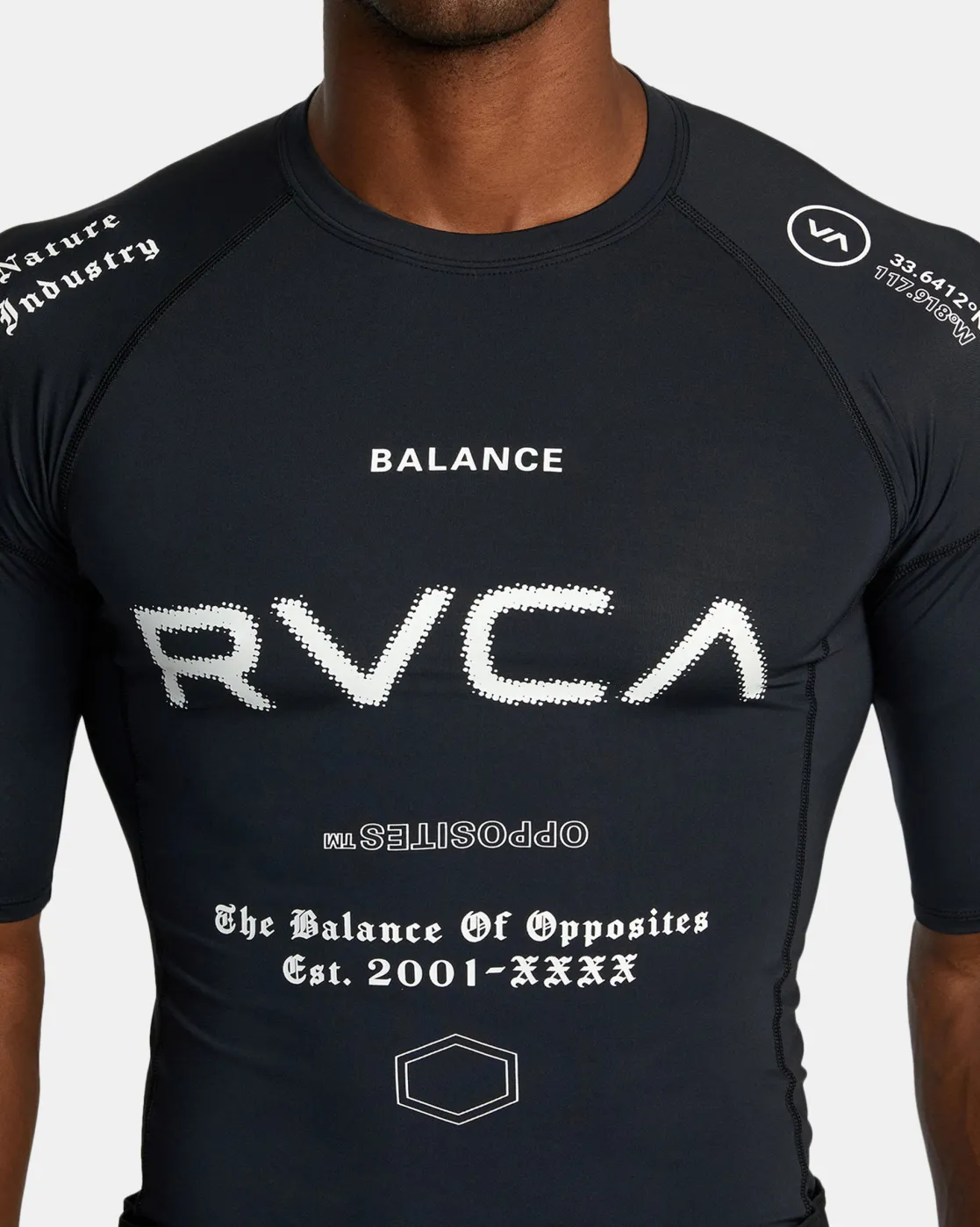 RVCA VA SPORT SHORT SLEEVE RASHGUARD Black All Brand 2 Discount
