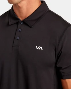 RVCA VA SPORT VENT TECHNICAL POLO SHIRT Black Hot