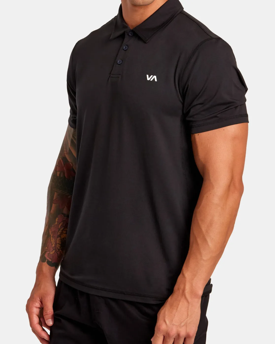 RVCA VA SPORT VENT TECHNICAL POLO SHIRT Black Hot