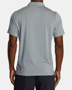 RVCA VA SPORT VENT TECHNICAL POLO SHIRT Chalk Stripe Outlet