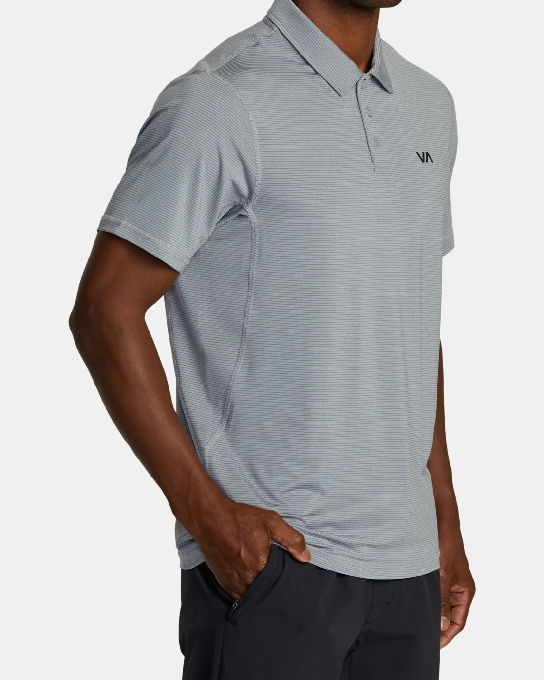RVCA VA SPORT VENT TECHNICAL POLO SHIRT Chalk Stripe Outlet