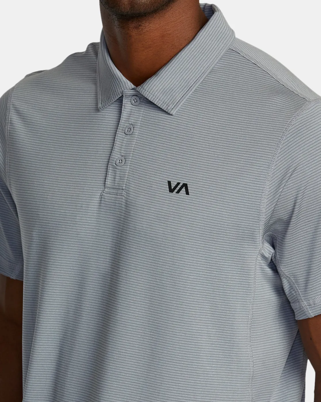 RVCA VA SPORT VENT TECHNICAL POLO SHIRT Chalk Stripe Outlet