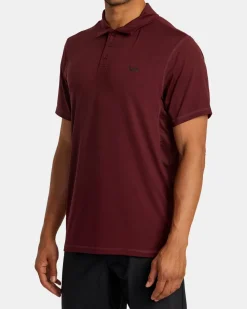 RVCA VA SPORT VENT TECHNICAL POLO SHIRT Plum Outlet