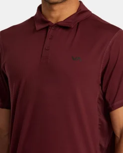 RVCA VA SPORT VENT TECHNICAL POLO SHIRT Plum Outlet
