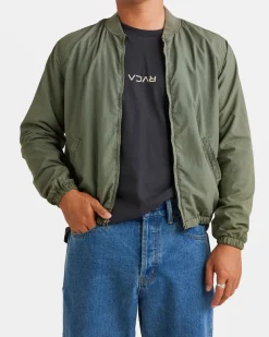 RVCA VACANCY BOMBER JACKET Sage Leaf Discount