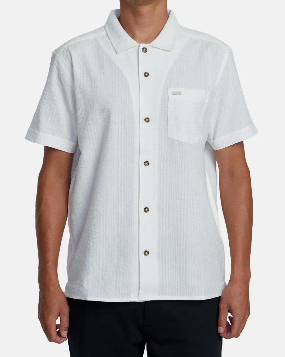 RVCA VACANCY SHORT SLEEVE SHIRT Natural Discount
