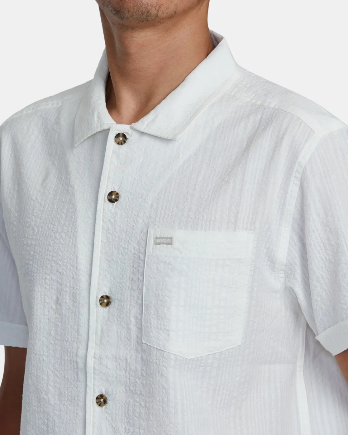 RVCA VACANCY SHORT SLEEVE SHIRT Natural Discount