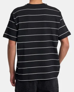 RVCA VALLEJO STRIPE TEE RVCA Black Clearance