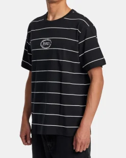 RVCA VALLEJO STRIPE TEE RVCA Black Clearance