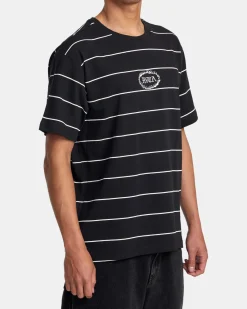 RVCA VALLEJO STRIPE TEE RVCA Black Clearance