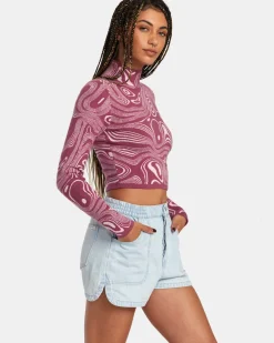 RVCA VENICE DENIM SHORTS Bleach Wash Clearance