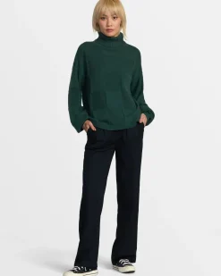 RVCA VINEYARD TURTLENECK SWEATER Pineneedle Clearance