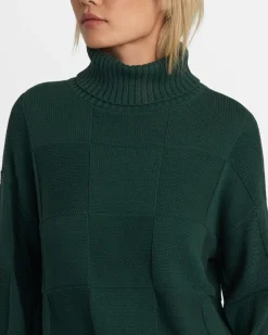 RVCA VINEYARD TURTLENECK SWEATER Pineneedle Clearance