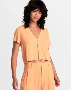 RVCA VISTA TOP SHIRT Copper Tan Sale