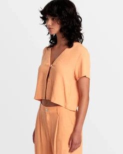 RVCA VISTA TOP SHIRT Copper Tan Sale