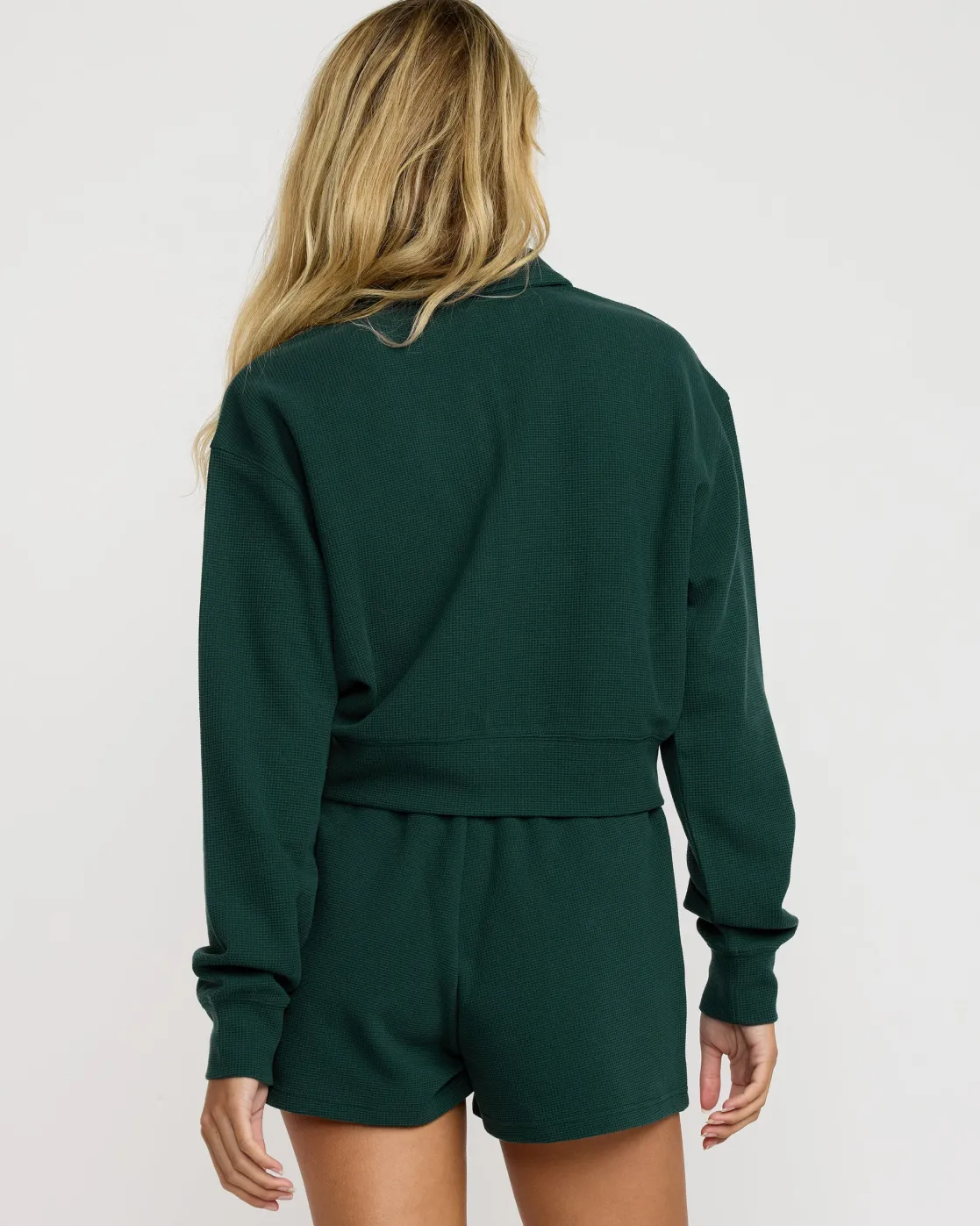 RVCA WAFFLE JERSEY TOP Pine Hot