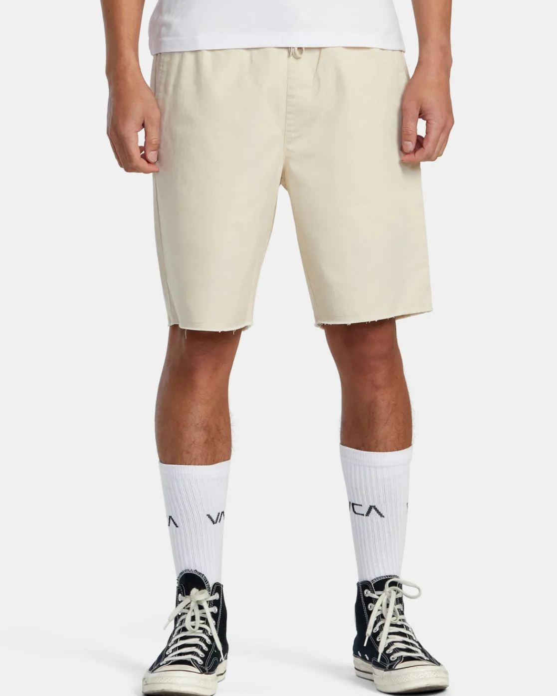 RVCA WEEKEND ELASTIC WAIST SHORTS Latte Clearance