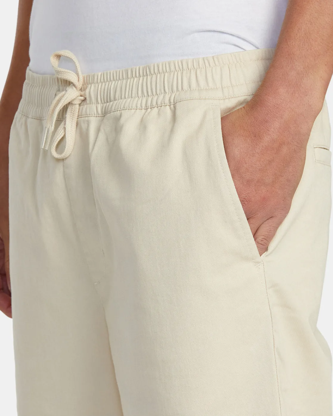 RVCA WEEKEND ELASTIC WAIST SHORTS Latte Clearance