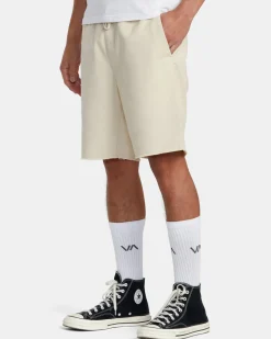 RVCA WEEKEND ELASTIC WAIST SHORTS Latte Clearance