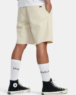 RVCA WEEKEND ELASTIC WAIST SHORTS Latte Clearance