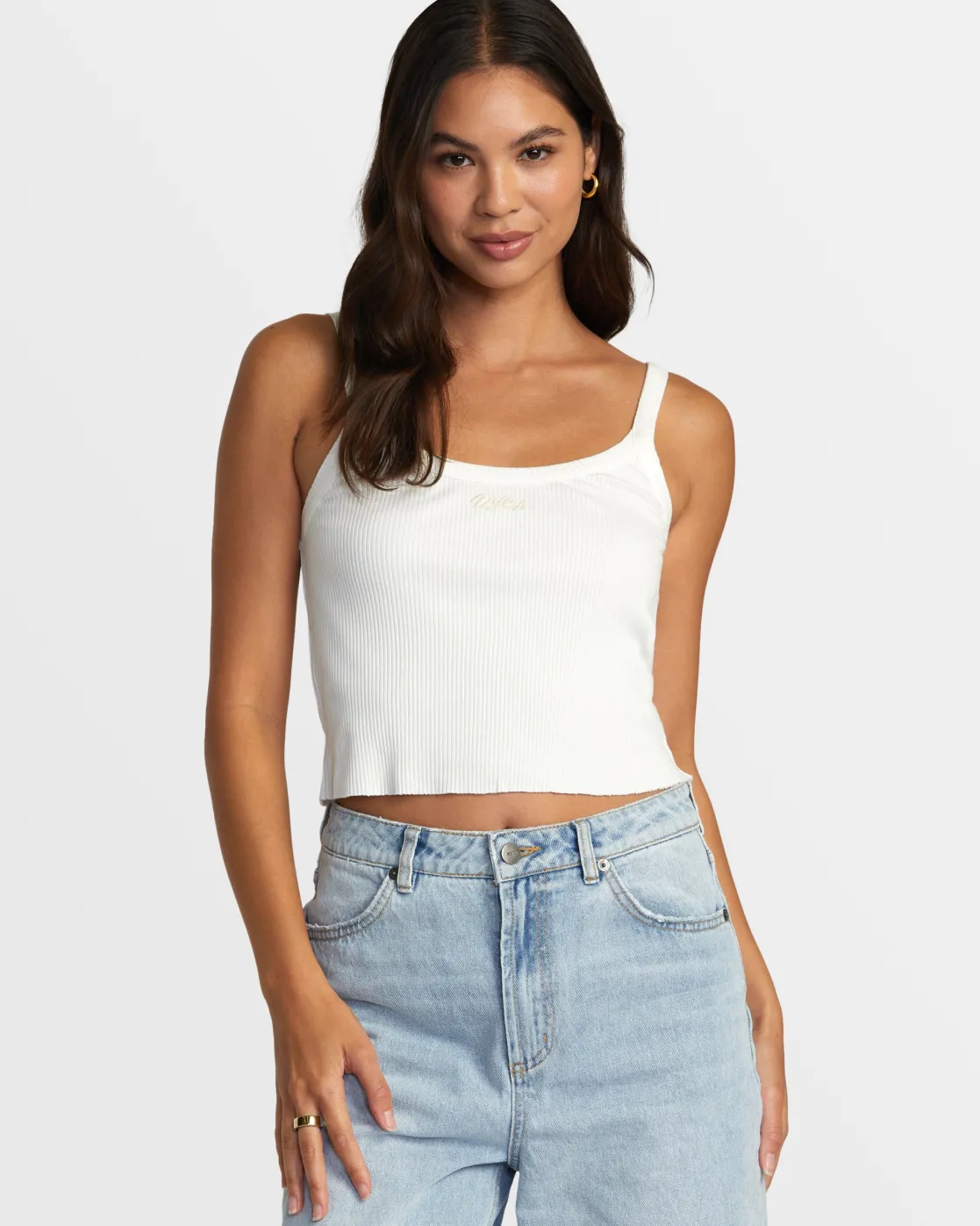 RVCA WESTSIDE CROP TOP Whisper White
