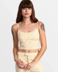 RVCA WHITNEY FITTED CROP TOP Latte Discount