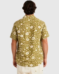 RVCA WILDFLOWER SHORT SLEEVE SHIRT Moss Sale