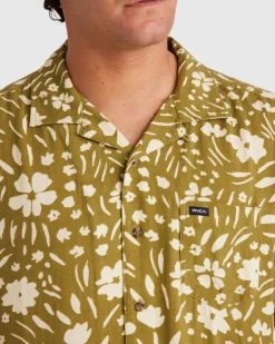 RVCA WILDFLOWER SHORT SLEEVE SHIRT Moss Sale